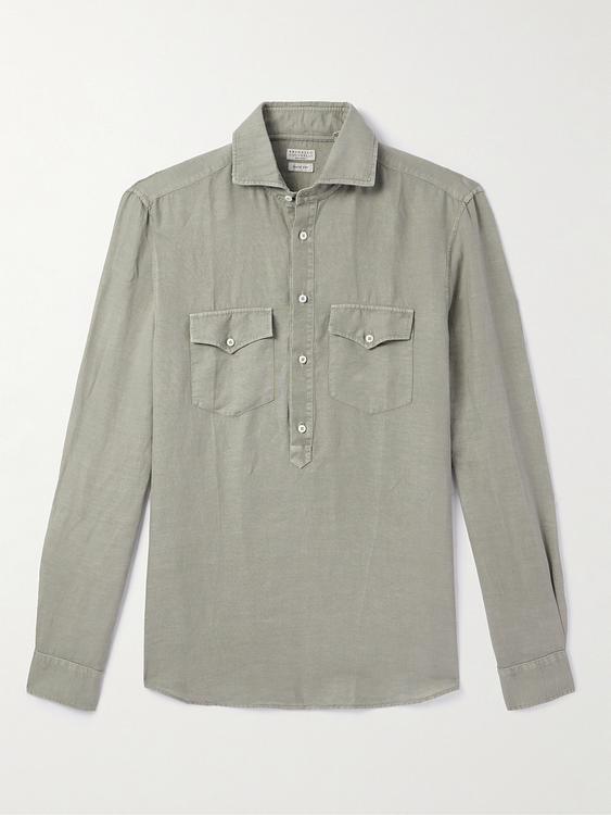 Grey casual shirt from Brunello Cucinelli
