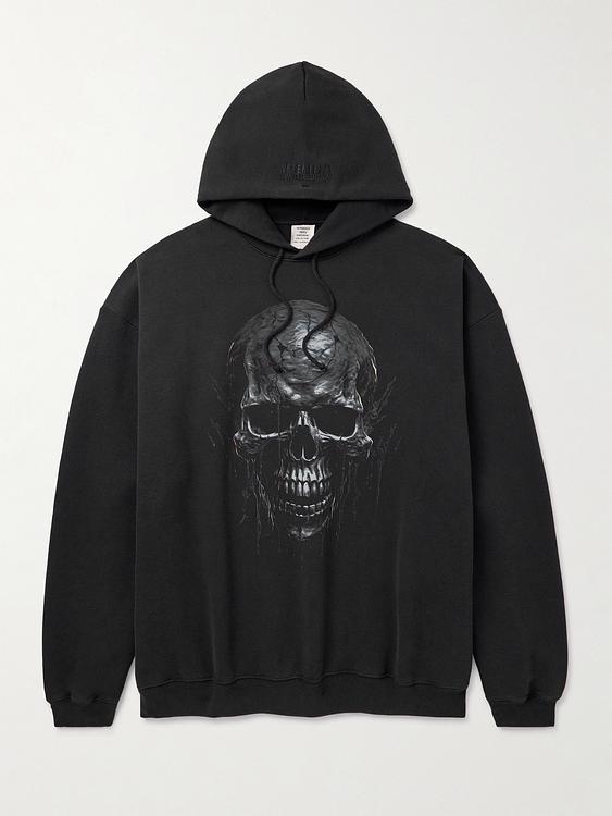 Print black hooded sweatshirt from Vetements