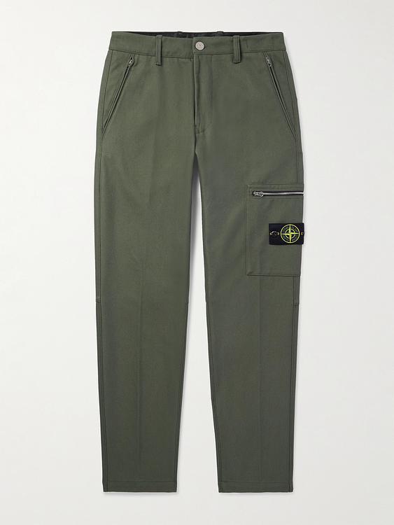 Dark green cargo trousers from Stone Island