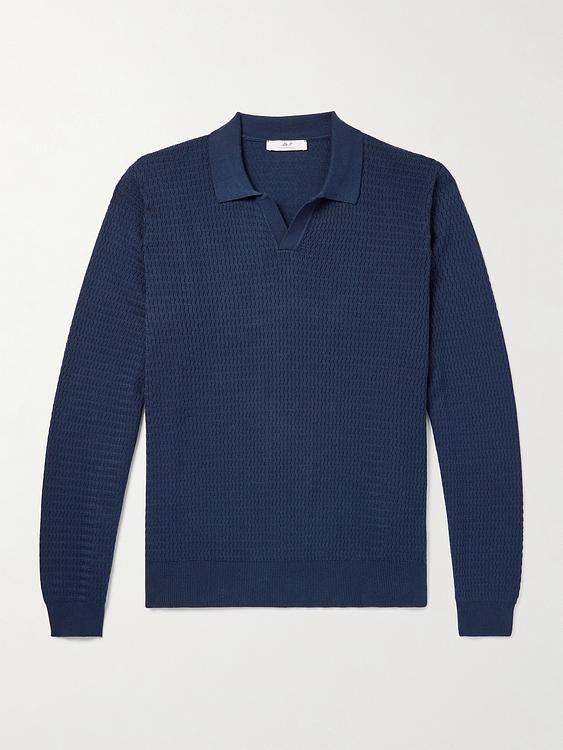 Dark blue long sleeve polo shirt from Mr P.