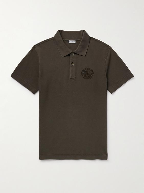 Dark brown short sleeve polo shirt from Burberry