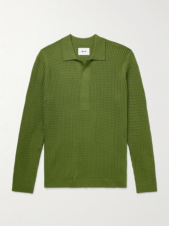 Green long sleeve polo shirt from NN07