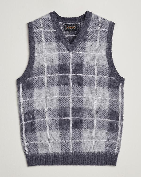 Checkered grey pullover from Beams Plus
