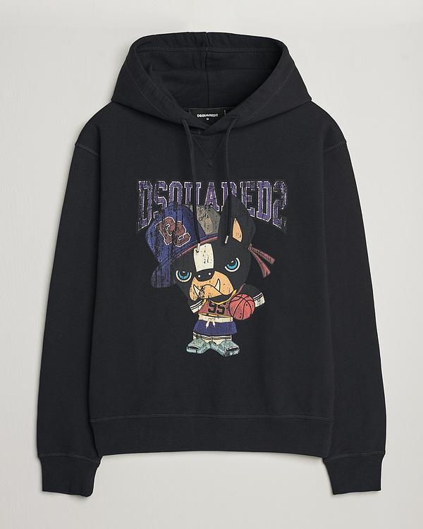 Print black hooded sweatshirt from Dsquared2
