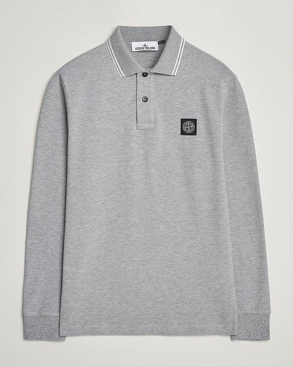 Grey long sleeve polo shirt from Stone Island
