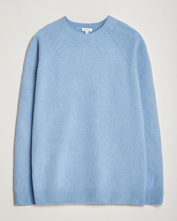 Light blue sweater from Sunspel