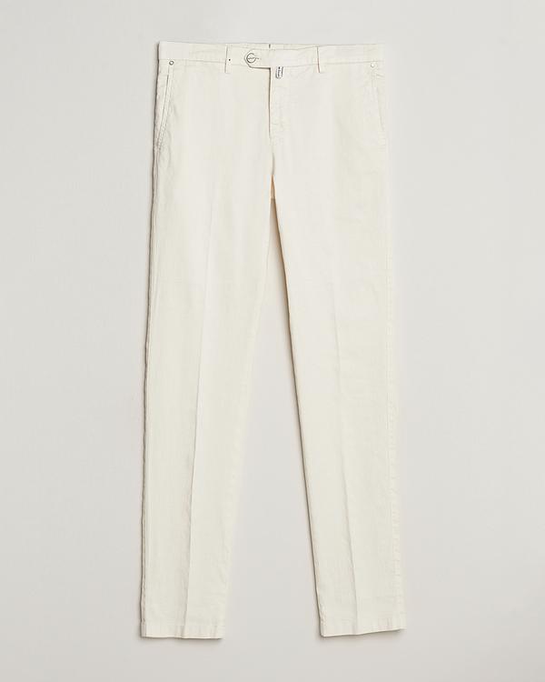 White linen trousers from Kiton