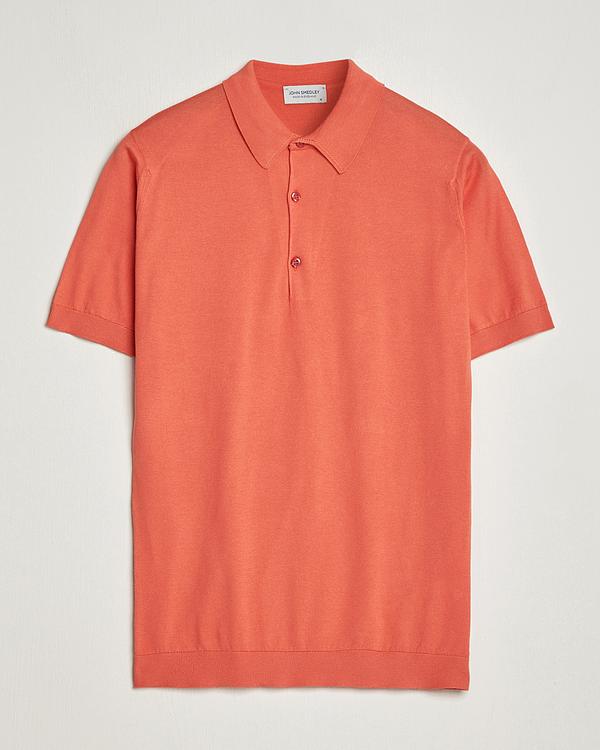 Red short sleeve polo shirt from John Smedley